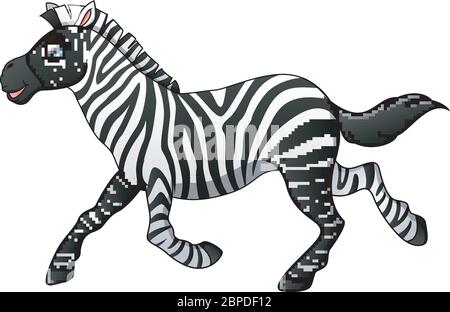 Glücklich Zebra Cartoon Laufen Stock Vektor