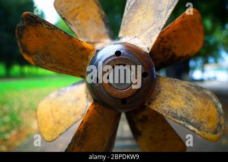 Dramatische vintage Propeller Bokeh Hintergrund Stockfoto