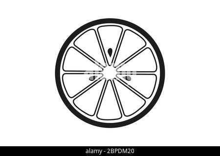 Zitronenschnitt Vektor-Symbol-Illustration auf weiß Stock Vektor