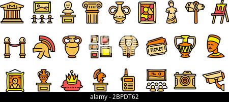 Symbole für Museen. Umriss Satz von Museum Vektor-Icons für Web-Design isoliert auf weißem Hintergrund Stock Vektor