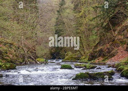 Harzer Hexen-Stieg / Bodetal-Stieg Zwischen Treseburg Und Thale Harzer Hexen-Stieg / Bodetal-Stieg Zwischen Treseburg Und Thale Bode Stockfoto