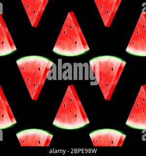 Nahtlose Muster mit Wassermelonen Stockfoto