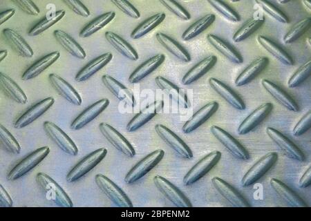 Nahaufnahme Industriestahlplatte und Muster Detail, Hintergrund und strukturiert Stockfoto