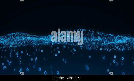 Zusammenfassung Hintergrund mit digitalen Zahlen Wave. 3D-Rendering Stockfoto