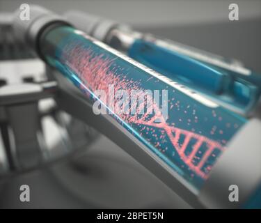 3D-Darstellung. Bunte DNA-Molekül. Konzept Bild einer Struktur des genetischen Codes. Stockfoto