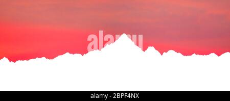 Skyline von Monviso Berge, der höchste Berg der Cottischen Alpen in Piemont, Italien Stockfoto