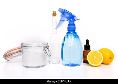 Umweltfreundliche natürliche Reinigungsmittel, Reinigungsmittel. Hausgemachte grüne Reinigung Stockfoto