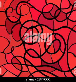 abstraktes Vektor Buntglas-Mosaik Hintergrund - hellrot Stockfoto