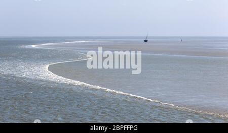 Strände Segelboot an der niederländischen Küste Stockfoto