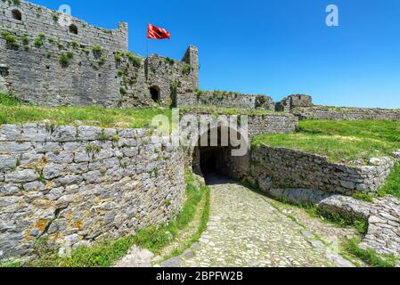 Eingang zur Burg Rozafa in Shkodra, Albanien Stockfoto