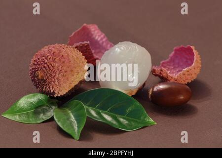 Dragon lychee Auge, Beere, Obst und Knochen Stockfoto