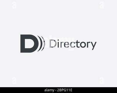 Abstrakter Buchstabe D. Bildung Logo Vorlage, flache abstrakte Emblem. Verzeichniskonzept Logotype Design für Bildung und Lernen. Vektorlogo. Stock Vektor