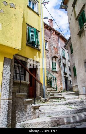 Labin ist eine Stadt in der Grafschaft Istrien, Kroatien. Stockfoto
