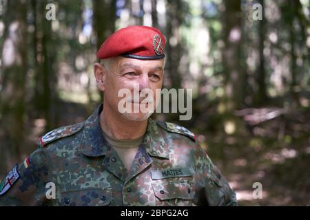 19. Mai 2020, Rheinland-Pfalz, Boxberg: Oberst Erwin Mattes, Kommandant des Rheinland-pfälzischen Kommandos. Foto: Thomas Frey/dpa Stockfoto