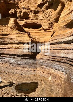 Geologische Formationen an der Küste von Amarillo, Teneriffa, Spanien Stockfoto