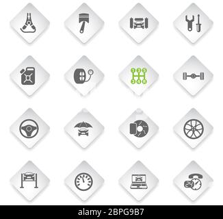 Car Service flat Rhombus Web-Icons für User Interface Design Stockfoto