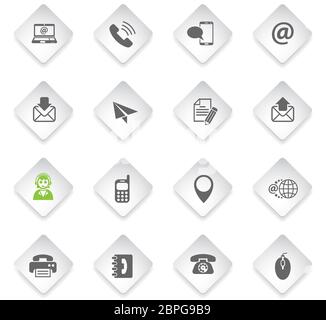 Kontaktieren Sie uns flat Rhombus Web Icons für User Interface Design Stockfoto