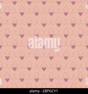 Nahtloses Muster mit Herzen. Farbe orange und rot. Pastellfarben. Vektor Stock Vektor