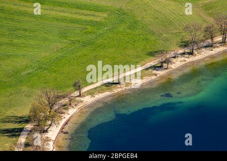 Bohinj See Küste von Vogar Gipfel Stockfoto