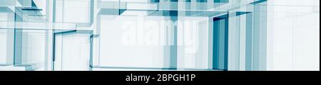 Abstrakt Blau Architektur panorama Hintergrund. 3D-Rendering Stockfoto