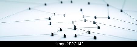 Verbindung Konzept der digitalen Technologie Netzwerk Panorama 3D-Rendering Stockfoto