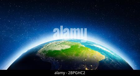 Südamerika aus dem Weltraum. Elemente dieses Bild von der NASA eingerichtet. 3D-Rendering Stockfoto