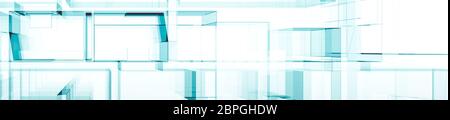 Abstrakt Blau Architektur panorama Hintergrund. 3D-Rendering Stockfoto