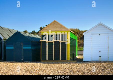 Teil fertig Strandhütte bei Lee auf Solent an der Küste von hampshire Stockfoto