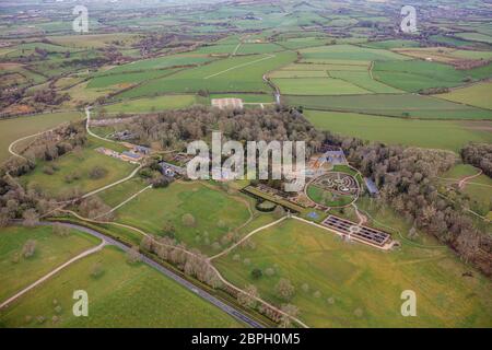 Luftaufnahme des Newts in Somerset Stockfoto