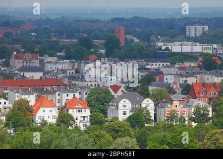 Alte und moderne Wohnhäuser, Vogelschau, Lübeck, Schleswig-Holstein, Deutschland, Europa Stockfoto