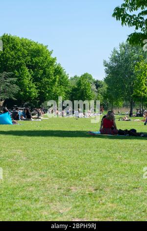 Vielen Menschen Im Frankendaelpark Amsterdam Niederlande 2020 Stockfoto