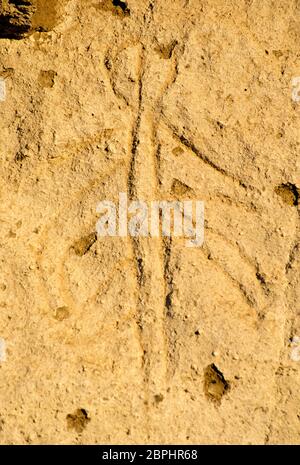 Petroglyphen, Lava Betten Nationaldenkmal, Kalifornien Stockfoto