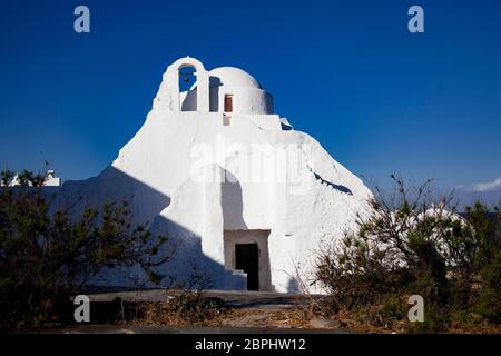 14. jahrhundert Paraportiani Kirche auf der Insel Mykonos, Griechenland Stockfoto