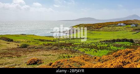 Idyllische Küstenlandschaft rund um Connemara, eine Region im Westen Irlands Stockfoto