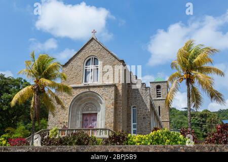 Sainte Marie Madeleine Kirche in Quatre Bornes Mahe Seychellen. Stockfoto
