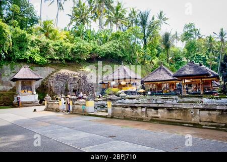 Der antike Tempel von Pura Gua Gajah auf Bali, Indonesien. Stockfoto