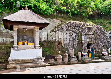 Der antike Tempel von Pura Gua Gajah auf Bali, Indonesien. Stockfoto