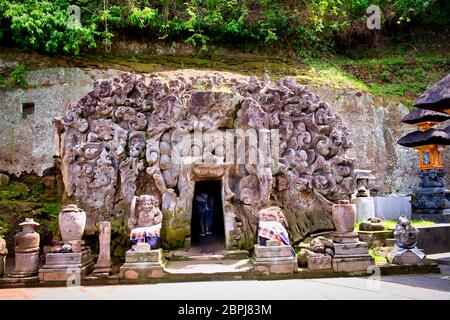 Der antike Tempel von Pura Gua Gajah auf Bali, Indonesien. Stockfoto