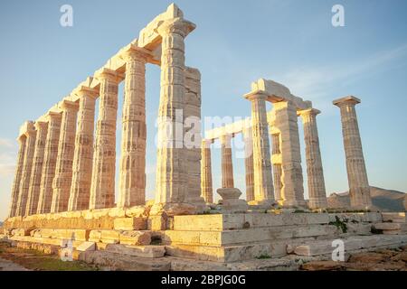 GRE Attika Sounio Poseidon Tempel von petinaki Griechenland Stockfoto