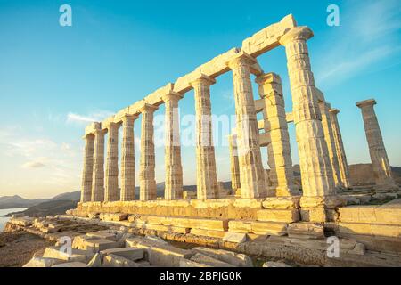 GRE Attika Sounio Poseidon Tempel von petinaki Griechenland Stockfoto