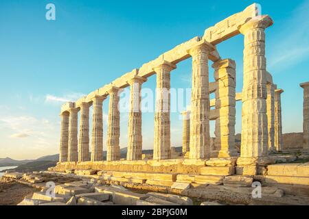 GRE Attika Sounio Poseidon Tempel von petinaki Griechenland Stockfoto