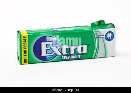 Wrigleys Extra Spearmint zuckerfreien Kaugummi Stockfoto