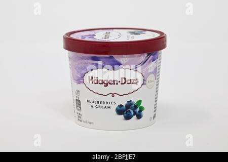 Haagen Dazs Heidelbeeren & Sahne Stockfoto