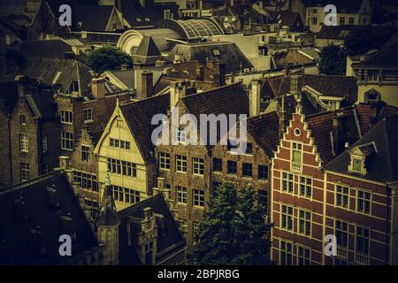 Panoramablick auf die Stadt Gent, Detail der Stadt von Belgien, Europa Stockfoto