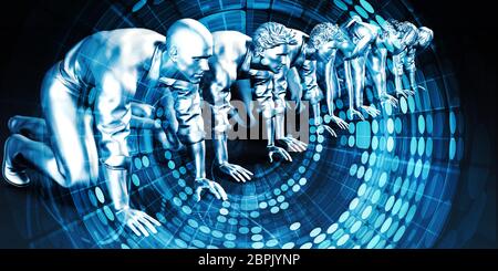 Business Wettbewerb und Gedeihen in einem wettbewerbsorientierten Umfeld Stockfoto