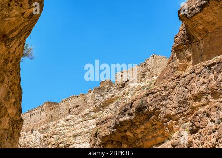 Mides Canyon und historischen verfallenen Mauern von Mides in Tunesien Stockfoto