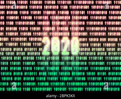 Neujahr 2020 Vintage Display Illustration Hintergrund Stockfoto