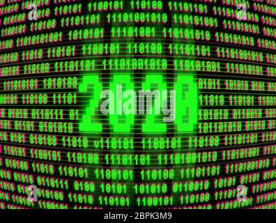 Neujahr 2020 Computer-Display Illustration Hintergrund Stockfoto