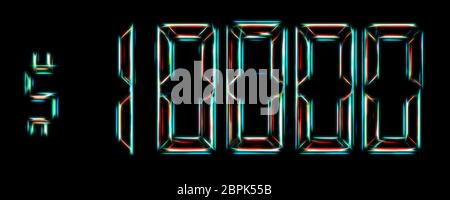 10000 € Neon futuristischen abstrakten Hintergrund Stockfoto