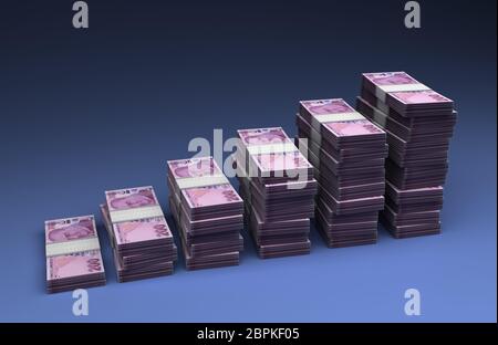 Türkische Lira Balkendiagramm (auf blauem Hintergrund) Stockfoto